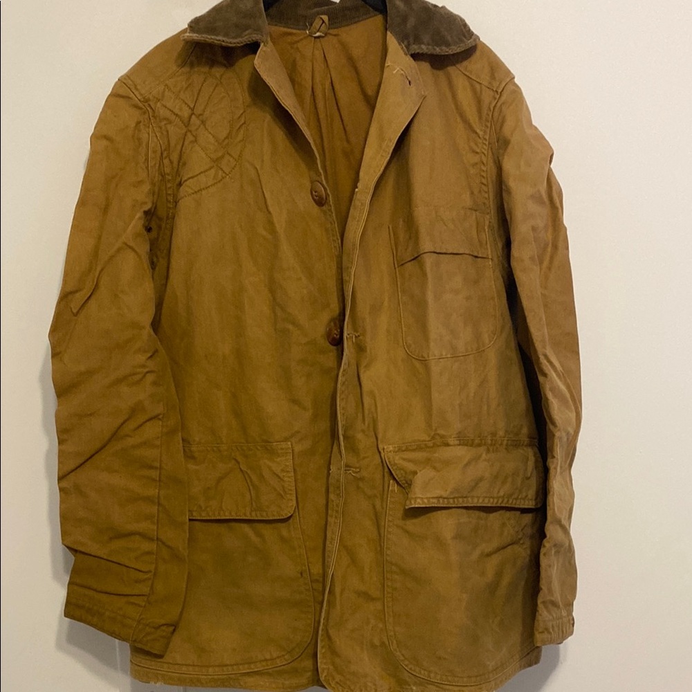 Vintage wildfowl Men's Brown Jacket, has some repairs, has weight to it - Picture 1 of 6